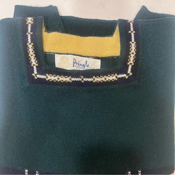 🐾 Vintage Pringle of Scotland Dog Sweater Wool Plaid - Picture 3 of 4